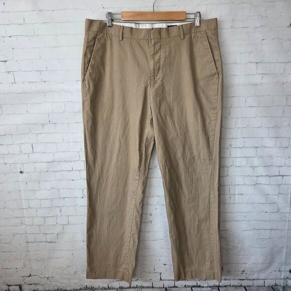 J. Crew Thompson Chino Pants Mens Size 36 x 32 Tan Khaki Straight Leg Cotton - Picture 1 of 9